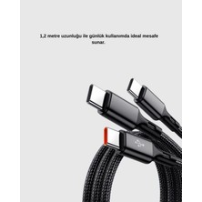 Defne Store Mey 3’ü 1 Arada Şarj Kablosu Type-C Ios Android Uyumlu Hızlı ve Güvenli Şarj