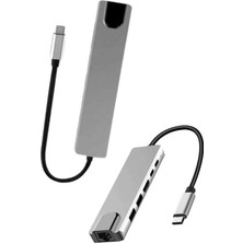 Defne Store Mey 8 Port Çoklayıcı Macbook ile Uyumlu Çoğaltıcı Type-C Dönüştürücü Tf Sd Kart