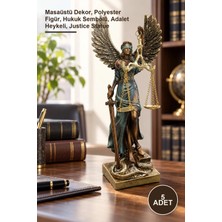 Yenilig 5 Adet Polyester Kanatlı Adalet Biblosu – Masaüstü Dekor, Polyester Figür, Hukuk Sembolü, Adalet Heykeli, Justice Statue