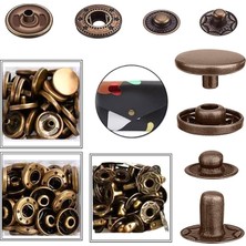 YF Store 100 Takım 12,5 mm Antik Bronz Metal Çıtçıt
