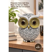 Yenilig 2 Adet Baykuş Figürü – Polyester Dekoratif Süs, Masa ve Raf Için Biblo 19X16 cm Owl Ornament