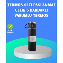 Pileli Store 304 Çelik Termos Seti | 2 Bardaklı, 500 Ml, Uzun Süre Isı Koruma