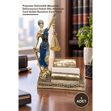 Yenilig 1 Adet Adalet Figürü – Polyester Kartvizitlik Masaüstü Dekorasyonu Hukuk Ofis Aksesuarı Card Holder Business Card Stand