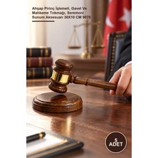 Yenilig 5 Adet Hakim Tokmağı – Ahşap Pirinç Işlemeli, Gavel ve Mahkeme Tokmağı, Seremoni Sunum Aksesuarı 30X10 cm 9070