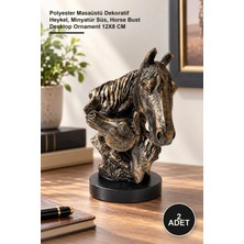 Yenilig 2 Adet At Büstü – Polyester Masaüstü Dekoratif Heykel, Minyatür Süs, Horse Bust Desktop Ornament 12X8 cm