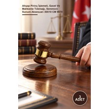 Yenilig 3 Adet Hakim Tokmağı – Ahşap Pirinç Işlemeli, Gavel ve Mahkeme Tokmağı, Seremoni Sunum Aksesuarı 30X10 cm 9070