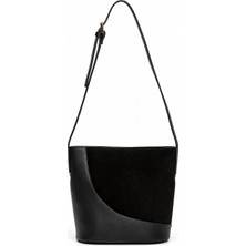 Louisiana Polo Jkln Hakiki Deri Çapraz Askılı Kadın Çantası Geniş Hacimli Günlük Siyah Çanta ZD340