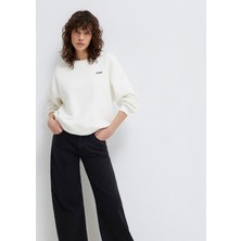 Mavi Logo Baskılı Ekru Sweatshirt 1S10490-70057