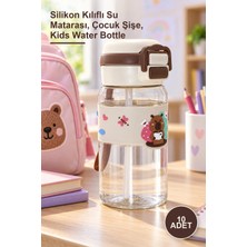 Yenilig 10 Adet Kapibara Desenli Çocuk Matarası – Silikon Kılıflı Su Matarası, Çocuk Şişe, Kids Water Bottle