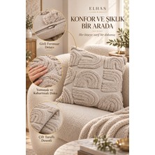 ELHAS Kabartma Desenli Yumuşak Dokulu Dekoratif Kırlent Kılıfı Modern ve Şık Yastık Kılıfı (1 Adet )