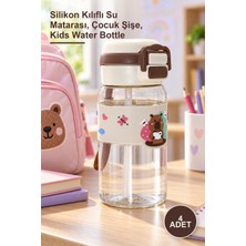 Yenilig 4 Adet Kapibara Desenli Çocuk Matarası – Silikon Kılıflı Su Matarası, Çocuk Şişe, Kids Water Bottle