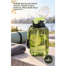 Yenilig 3 Adet Pipetli Su Matarası – 1100 ml Bpa Içermez Pipetli Tasarım, Günlük ve Spor Kullanımı, Water Bottle Straw