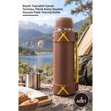 Yenilig 2 Adet 2500 ml Çift Katmanlı Vakumlu Paslanmaz Çelik Termos – Büyük Taşınabilir Içecek Termosu, Piknik Kamp Seyahat, Vacuum Flask Thermal Bottle