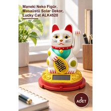 Yenilig 2 Adet Güneş Enerjili Sallanan Şans Kedisi – Maneki Neko Figür, Masaüstü Solar Dekor, Lucky Cat ALK4520