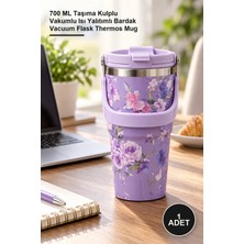 Yenilig 1 Adet Paslanmaz Çelik Termos Mug – 700 ml Taşıma Kulplu Vakumlu Isı Yalıtımlı Bardak Vacuum Flask Thermos Mug