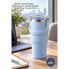Yenilig 1 Adet Paslanmaz Çelik Termos Mug – 900 ml Taşıma Kulplu Vakumlu Isı Yalıtımlı Bardak, Travel Mug, Vacuum Flask