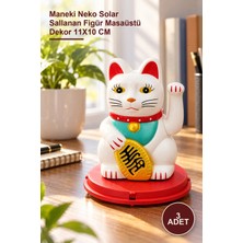 Yenilig 3 Adet Güneş Enerjili Sallanan Şans Kedisi – Maneki Neko Solar Sallanan Figür Masaüstü Dekor 11X10 cm
