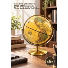 Yenilig 4 Adet Dekoratif Masa Üstü Dünya Küre – Masa Üstü Dekorasyon, 27X20 cm Ölçülerinde Globe Modeli Ofis ve Ev Için