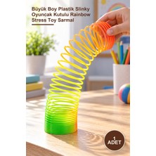 Yenilig 1 Adet Gökkuşağı Stres Yayı – Büyük Boy Plastik Slinky Oyuncak Kutulu Rainbow Stress Toy Sarmal