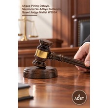 Yenilig 5 Adet Hakim Tokmağı – Ahşap Pirinç Detaylı, Seremoni ve Adliye Kullanımı, Gavel Judge Mallet W393A