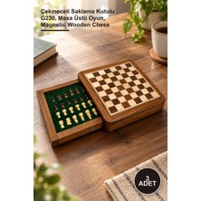Yenilig 3 Adet Mıknatıslı Ahşap Satranç Takımı – Çekmeceli Saklama Kutulu G230, Masa Üstü Oyun, Magnetic Wooden Chess