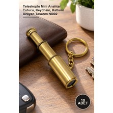 Yenilig 10 Adet Pirinç Teleskop Anahtarlık – Teleskoplu Mini Anahtar Tutucu, Keychain, Katlanır Uzayan Tasarım NI002