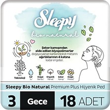 Defne Store Bio Natural Premium Plus Hijyenik Ped Gece 18 Adet