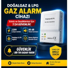 Defne Store Doğalgaz ve Lpg Gaz Alarm Cihazı 220V 85DB Hassas Gaz Kaçağı Dedektörü