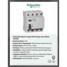 Srcelektronik Schneider 3p+Ne 40A Kaçak Akım Rolesi (Araç Şarjı Kombinasyon Panosu Için Uygun
