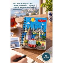 Yenilig 10 Adet Kabartmalı Istanbul Temalı Defter – 15 x 11 cm Boyutlu Not Defteri, Notebook, Journal, Günlük, Seyahat Notları Için