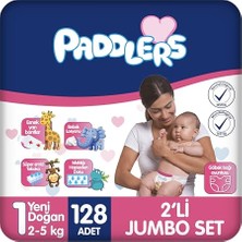 Defne Store Yenidoğan Bebek Bezi 1 Numara (2-5 Kg) 128 Adet – 2'li Jumbo Set