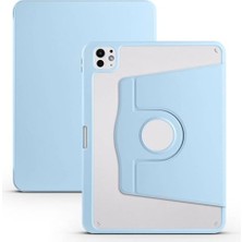 Defne Store iPad Pro 11 2024 Uyumlu Mavi Dönebilen Standlı Kılıf, Termik Kalem Bölmeli