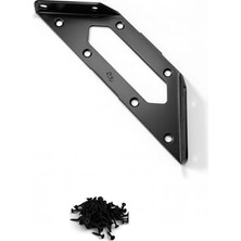 Defne Store Mobilya Köşe Birleştirme Aparatı, Siyah Metal L Gönye Köşebent, 154X62X68 Mm, 2.00 mm Kalınlık, Dolap Sabitleyici Bağlantı Demiri, Montaj Vidası ile Beraber, 4 Adet
