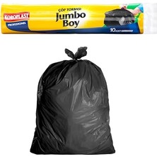 Defne Store Ekonomik Endüstriyel Çöp Torbası Jumbo Siyah 10'lu 80×110 Cm, Yırtılmaya Dayanıklı, Çift Katlı