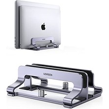 Defne Store Masa Için Dikey Dizüstü Bilgisayar Standı, Çift Yuvalı, Ayarlanabilir Alüminyum Stand, MacBook Air Pro, Microsoft Surface Laptop 4 ve Lg Gram 17 Uyumlu