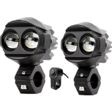 Defne Store Motosiklet Sis LED Beyaz ve Sarı Işık (2 Adet Led, 1 Adet Anahtar)