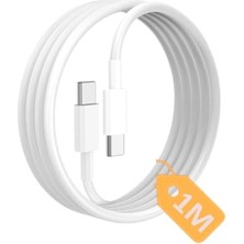 Defne Store Type C-C Hızlı Şarj Kablosu, 60 W Pd, 1metre, Tpe Dış Yüzey, iPhone 15/16 ve Android Için (1AD x 1metre Açık Gri)