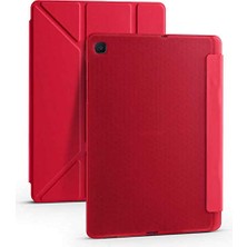 Defne Store Galaxy ile Uyumlu Tab A7 10.4 T500 2020 Kılıf, Kalem Bölmeli, Standlı, Kırmızı