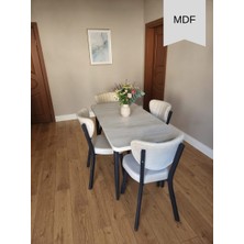Çolak Mobilya 6 Kişilik Yemek Masa Takımı 80X130 Açılır Mdf Masa ve 6 Adet Elma Sandalye