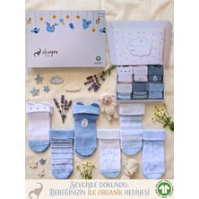 Okayro Organics 6’lı %100 Organik Pamuk Yenidoğan Erkek Bebek Çorap Seti – Hediyelik Baby Shower Kutulu