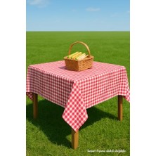Defne Store Pötikare Kırmızı Masa Örtüsü, Sofra Bezi, Piknik 75X75 cm 75 x