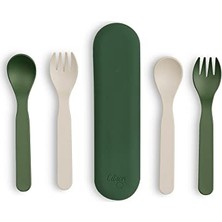 Defne Store Bio-Based 2'li Çatal Kaşık Takımı ve Kutusu, Green/cream 1196953