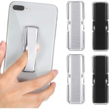 Defne Store Cep Telefonu Standları; 4 Pcs Esnek Telefon Parmak Tutucu, Siyah ve Mavi Renkli Örgülü Kayış, Akıllı Cihazlar ile Uyumlu Kaymaz Aparat, Tek Elle Kullanım Için Güvenli Kavrama Bandı