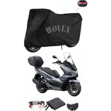 Defne Store Honda Pcx 125-150 cc ile Uyumlu Su Geçirmez Motosiklet Brandası, Arka Çanta Uyumlu Motor Branda, Siyah