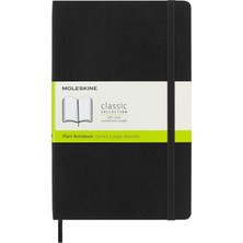 Defne Store Moleskine Classic Notebook, Large, Plain, Black, Soft Cover (5 x 8.25)