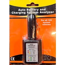 Defne Store Oto Akü ve Şarj Sistemi Test Cihazı, 12V Araçlar Için Akü Alternatör Analizörü, Çakmak Soketli