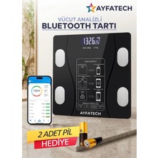 AYFATECH Dijital Baskül Yağ Su Kas Vücut Kitle Endeksi Kilo Ölçer Tartı