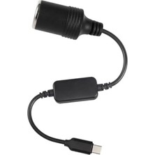 Defne Store Type-C 5 V To 12 V Max 1 Amper Çakmak Fiş Çevirici, Type-C Pd Portundan 12V Araç Çakmak Soketine