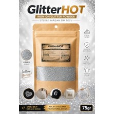 Defne Store Ütü ile Yapışan Toz Sim; 75 G, Elbise Tişört Kumaş Simi (Gümüş, Ince Taneli (0,4 Mm))