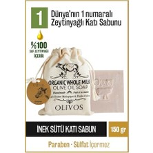 Defne Store Doğal Inek Sütü ve Zeytinyağlı Katı El Sabunu, Nemlendirici Kese Hediyeli 150 G (Keseli)